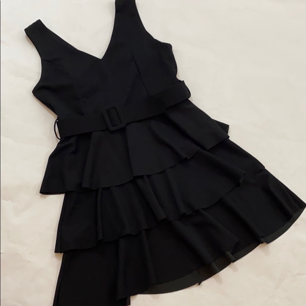 Quiz Black Sleeveless Belted Minidress size L